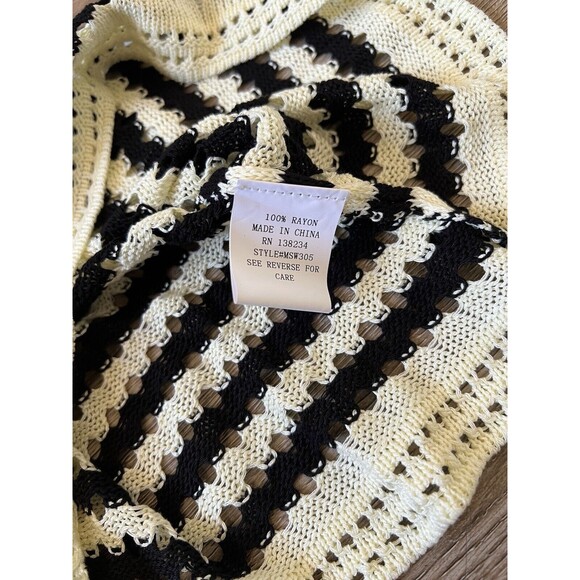 Rough Los Angeles striped crochet long Vest Size Small - Picture 4 of 7